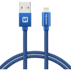 Swissten kabel Lightning 1.2 m, modrý  