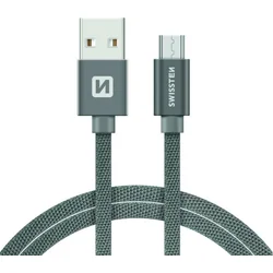 Swissten kabel Micro USB 2 m, šedý  