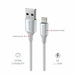 Swissten kabel Textile II USB / Lightning 1,5 m, bílý