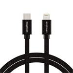 Swissten kabel Textile USB-C / Lightning 2 m, černý