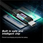 Swissten kabel Textile USB-C / USB-C 0,2 m, černý
