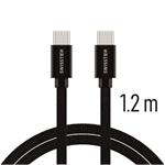 Swissten kabel Textile USB-C / USB-C 1,2 m, černý