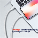 Swissten kabel Textile USB-C / USB-C 2 m, stříbrný