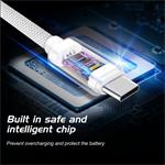 Swissten kabel Textile USB-C / USB-C 3 m, stříbrný