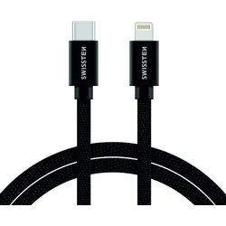 Swissten kabel USB-C / Lightning, černý, 1.2 m  