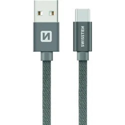 Swissten kabel USB-C, šedý, 0.2 m  