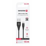 Swissten kabel USB / Micro USB 1,5 m, černý