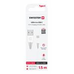 Swissten kabel USB / USB-C 1,5 m, bílý