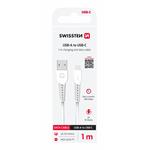 Swissten kabel USB / USB-C 1 m, bílý