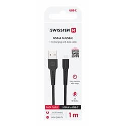 Swissten kabel USB / USB-C 1 m, černý