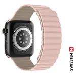 Swissten Magnetic silikonový řemínek pro Apple Watch 38/40/41 mm, růžová/cappuccino