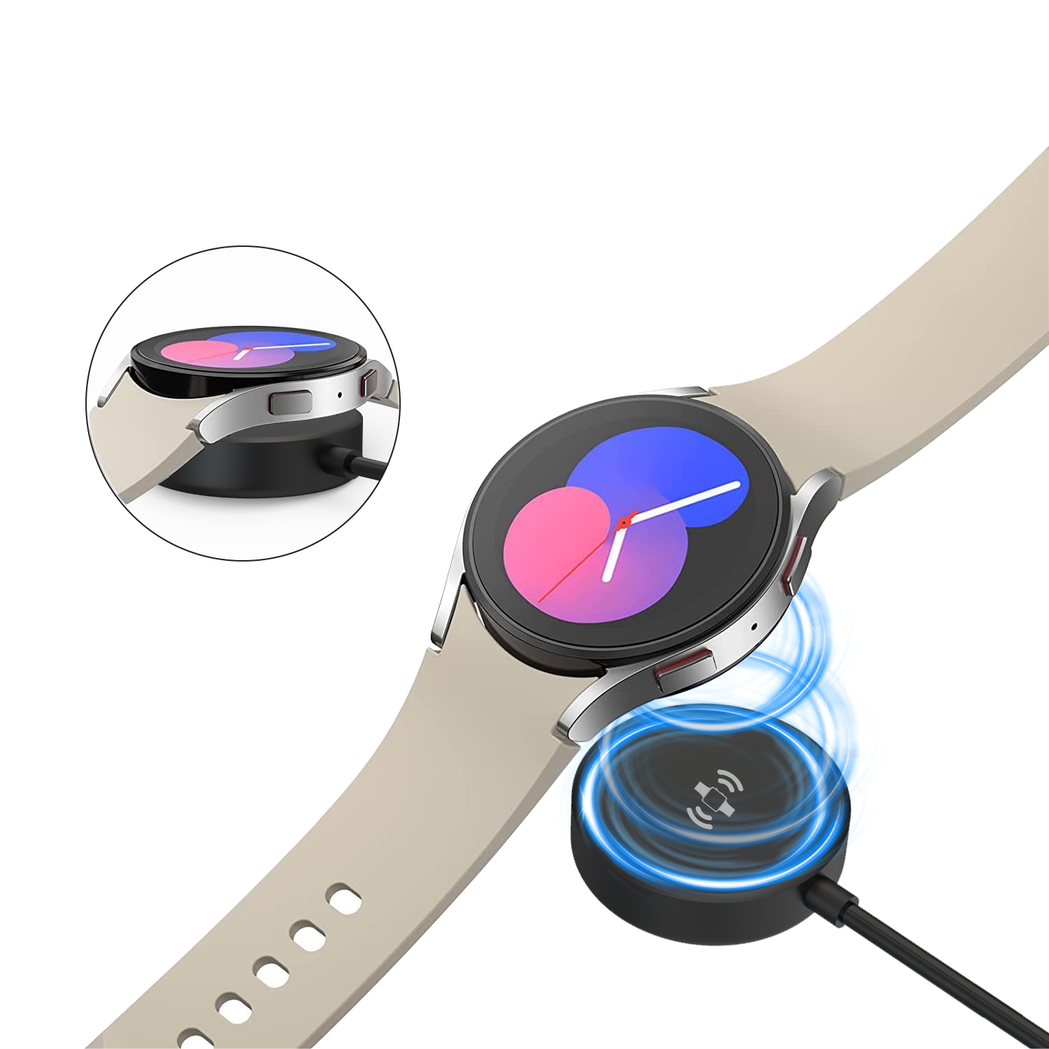 Swissten magnetický kabel pro Galaxy Watch, USB-C, 1,2m, černý