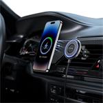 SWISSTEN MAGNETICKÝ VENTILÁTOROVÝ DRŽIAK DO AUTO S BEZDRÔTOVÝM NABÍJANÍM 15W / 7,5W (kompatibilný s MagSafe)