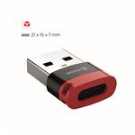 Swissten Nabíjecí adaptér s blokací dat DataGUARD USB-A (samec) / USB-C (samice), černý