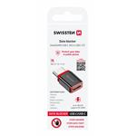 Swissten Nabíjecí adaptér s blokací dat DataGUARD USB-C (samec) / USB-C (samice), černý