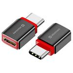 Swissten Nabíjecí adaptér s blokací dat DataGUARD USB-C (samec) / USB-C (samice), černý