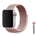 Swissten nylonový řemínek pro Apple Watch 42/44/45/49 mm, růžově zlatý