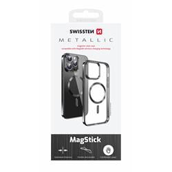 Swissten Pouzdro Clear Jelly MagStick Metallic Pro Apple iPhone 14 Pro, černé