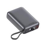 SWISSTEN POWER BANK 20000 mAh 45W S INTEGROVANÝM KÁBLOM USB-C ABSOLÚTNE STRIEBORNÝ