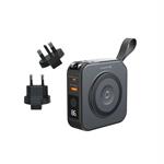 Swissten Power bank All-in-One Pro s výměnnými vidlicemi (USA, EU, UK) 10000mAh 20W, černá