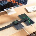 Swissten Power bank Fusion 5000mAh s nabíjením Apple Watch (kompatibilní s MagSafe), stříbrná