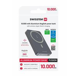 Swissten powerbanka Fusion 10000 mAh, stříbrná