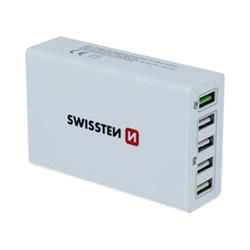 SWISSTEN Quick Charge 3.0 síťová nabíječka 5xUSB 3,0A bílý