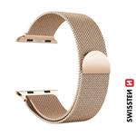 Swissten remienok pre Apple Watch, milánsky štýl, 38–41 mm, zlatý  