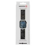 Swissten řemínek Apple Watch kovový 42–49 mm, černý  