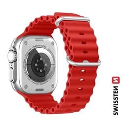 Swissten řemínek Apple Watch Marine 42–49 mm, červený  