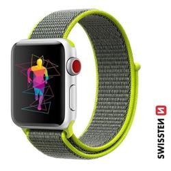 Swissten řemínek Apple Watch nylonový 42–49 mm, zelený  