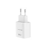 SWISSTEN SÍŤOVÝ ADAPTÉR EDGE GaN 1x USB-C PD 35W + 1x USB-A 18W QC BÍLÝ