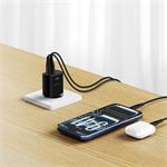 SWISSTEN SÍŤOVÝ ADAPTÉR EDGE GaN 1x USB-C PD 35W + 1x USB-A 18W QC ČERNÝ