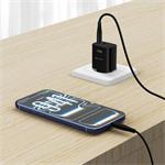 SWISSTEN SÍŤOVÝ ADAPTÉR EDGE GaN 1x USB-C PD 35W + 1x USB-A 18W QC ČERNÝ