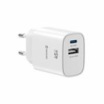 SWISSTEN SÍŤOVÝ ADAPTÉR EDGE GaN 1x USB-C PD 45W + 1x USB-A 18W QC BÍLÝ
