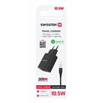 SWISSTEN SÍŤOVÝ ADAPTÉR SMART IC 2x USB 2,1A POWER + DATOVÝ KABEL USB / LIGHTNING 1,2 M ČERNÝ