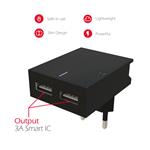 Swissten adaptér Smart IC 2× USB 3A + Micro USB kabel, černý  