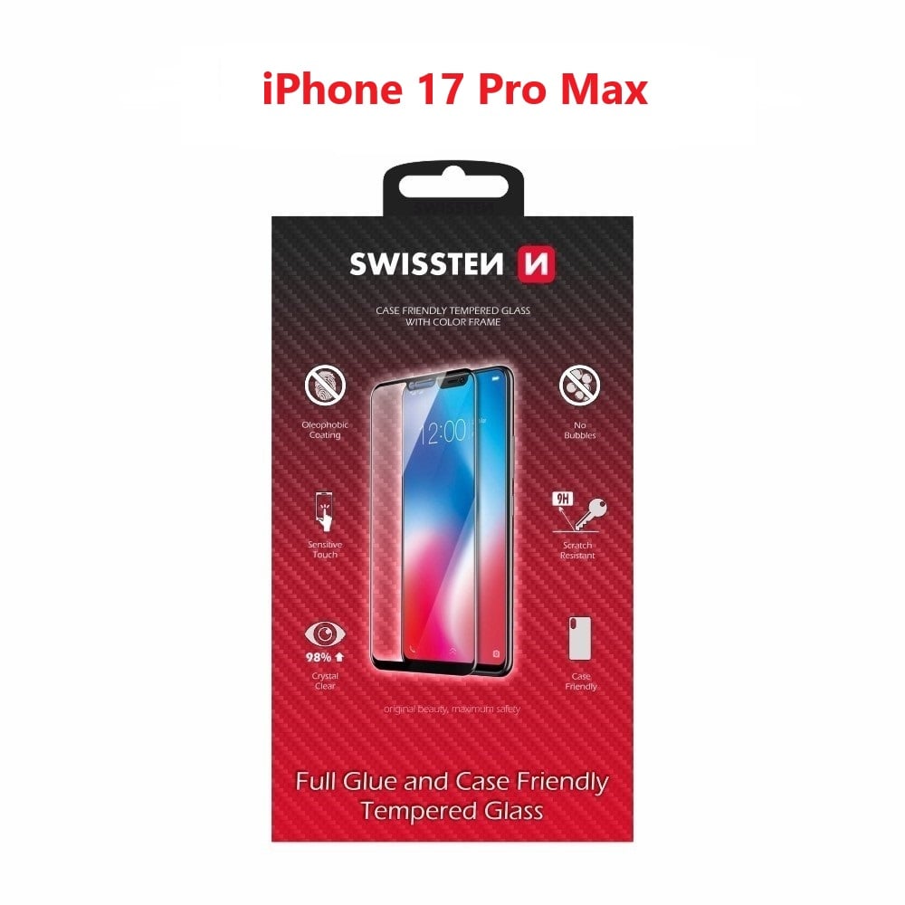 Swissten sklo Full Glue Apple iPhone 17 Pro Max, černé