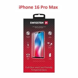 Swissten Sklo Full Glue, Color Frame, Case Friendly pro Apple iPhone 16 Pro Max, černé