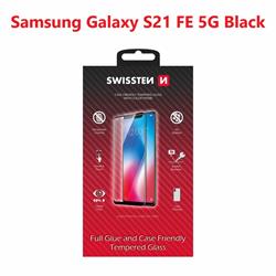 Swissten Sklo Full Glue, Color Frame, Case Friendly pro Samsung G990 Galaxy S21 FE 5G, černé