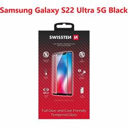 Swissten Sklo Full Glue, Color Frame, Case Friendly pro Samsung S908 Galaxy S22 Ultra 5G, černé