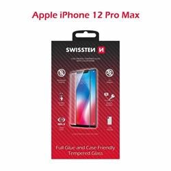Swissten sklo Full Glue iPhone 12 Pro Max, černé  