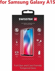 Swissten sklo Full Glue pre Samsung Galaxy A15, čierne