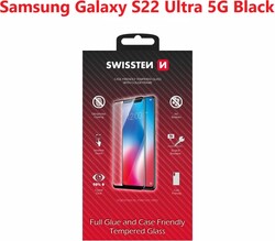 Swissten sklo Full Glue pre Samsung Galaxy S22 Ultra, čierne