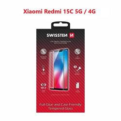 Swissten sklo Full Glue Redmi 15C, černé  