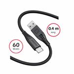 Swissten Soft Silicone kabel USB/USB-C 0,4 m, černý
