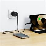 Swissten Tenký síťový adaptér GaN USB-C + USB-A 30W, bílý