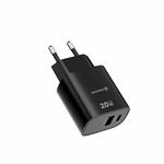 Swissten Tenký síťový adaptér GaN USB-C + USB-A 30W, bílý