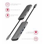 SWISSTEN USB-C HUB 6-IN-1 (USB-C PD, 3X USB 3.0, SD, MICRO SD) ALUMINIUM