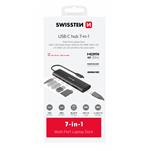 SWISSTEN USB-C HUB 7-IN-1 (USB-C 100W, HDMI 4K, 1x USB-A 3.0, 2x USB-A 2.0, SD, MICRO SD) ALUMINIUM